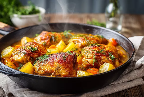 Картошка с курицей — сочно, ароматно и просто