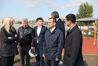 Губернатор Вениамин Кондратьев проинспектировал темпы строительства школы в станице Староминской