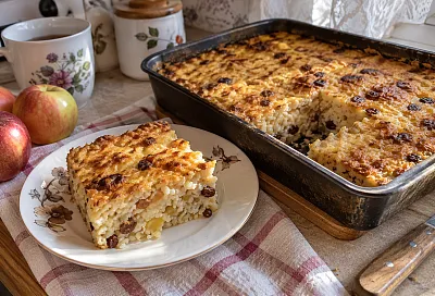 Запеканка с творогом и яблоками: добавляем рис, изюм и запекаем до румяной корочки