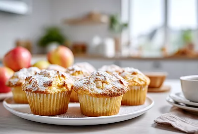 Пышные творожные кексы с яблоками: нежный десерт за 30 минут