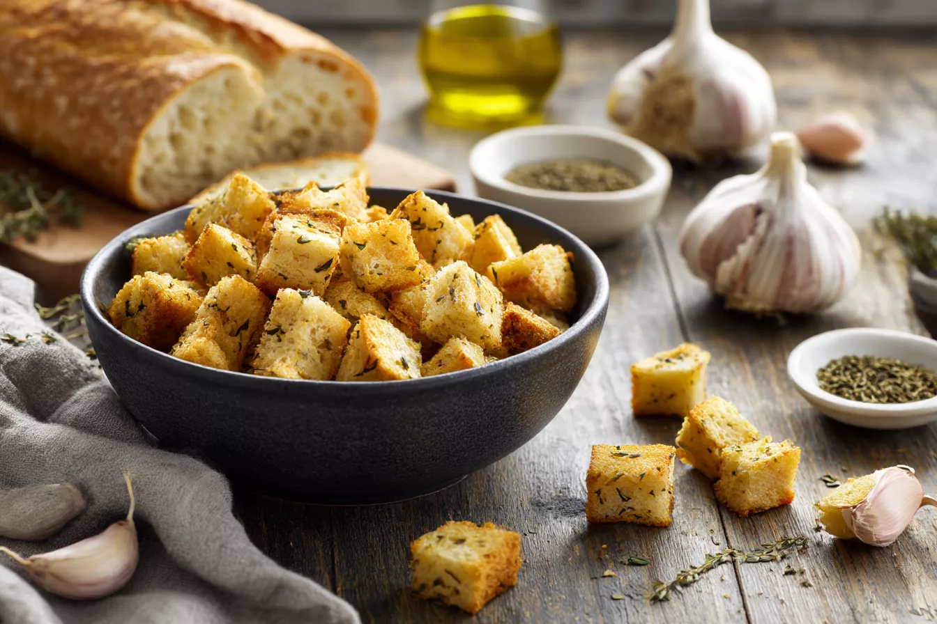 Домашние сухарики с чесноком за 15 минут: хрустят лучше магазинных