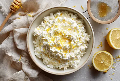 Домашний зернистый творог из молока и сливок