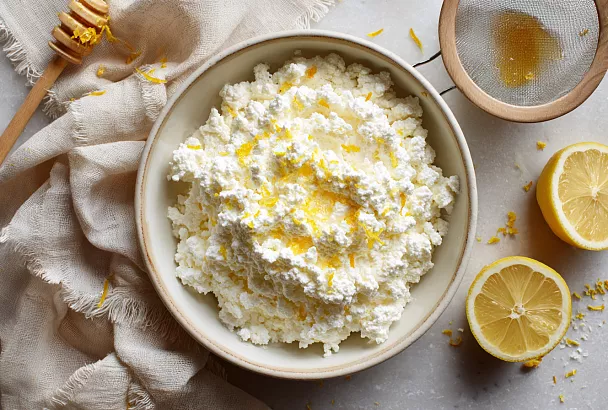 Домашний зернистый творог из молока и сливок