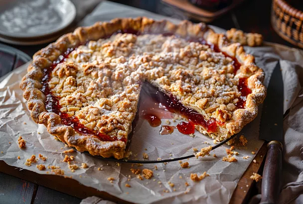 Маргарин вместо масла: тёртый пирог с вареньем — нежный, хрупкий, без миксера и без конвекции