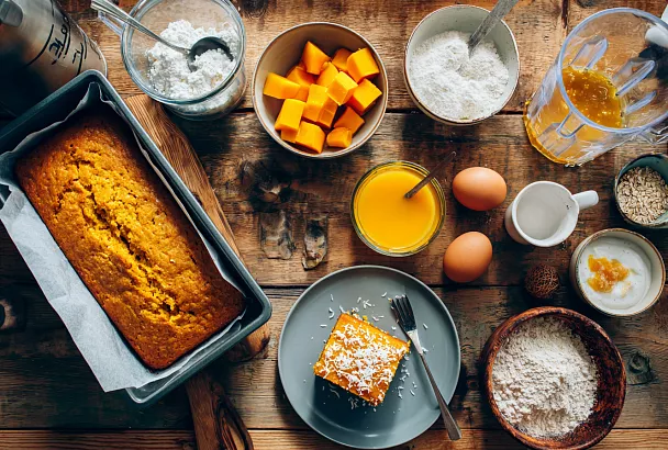 Кекс без сахара и муки: секрет полезного десерта с тыквой и апельсином