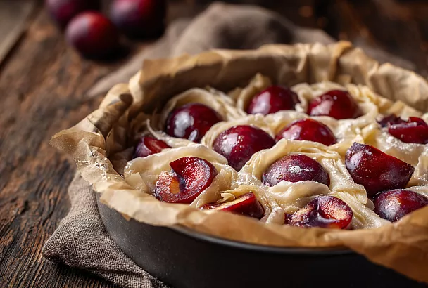 Пирог с лавашом и сливами: быстро и вкусно