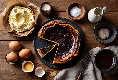 Баскский чизкейк: простой рецепт с карамельной корочкой