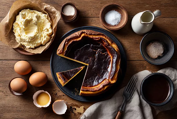 Баскский чизкейк: простой рецепт с карамельной корочкой