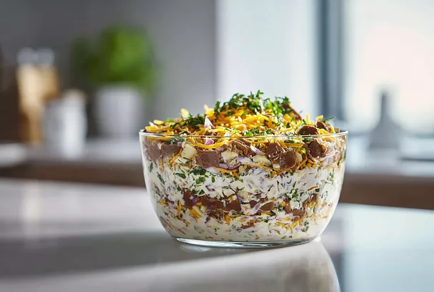 Рублю лук и смешиваю с печёнкой – через 30 минут на столе луковый салат, который вызывает зависимость