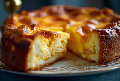 Нежный яблочный чизкейк без муки и сахара