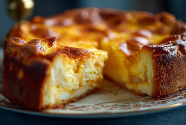 Нежный яблочный чизкейк без муки и сахара