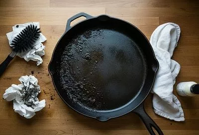 Простой способ очистить сковороду от жира и нагара без усилий