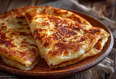 Блины-чебуреки: быстрый завтрак с тянущимся сыром