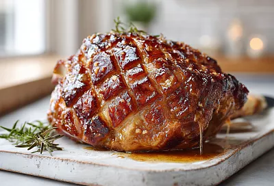 Варю рульку в пиве с овощами, а потом запекаю в медово-горчичной глазури: мясо тает во рту, а корочка хрустит