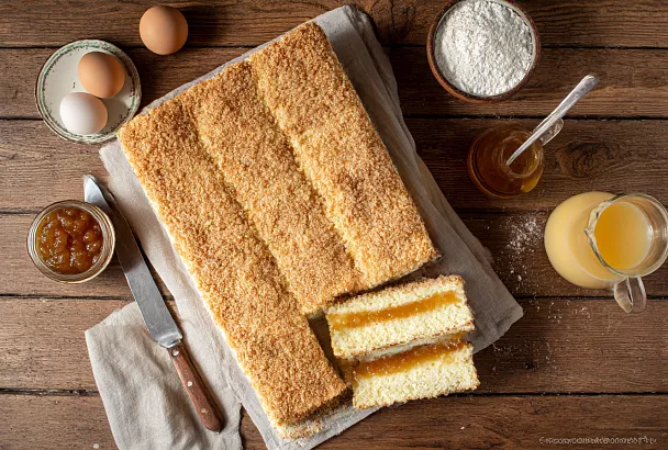 Торт-пирог за 15 минут в духовке: тонкий корж на кефире и джем, который не течёт