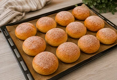 Творожные булочки с яблоками: без дрожжей и долгой расстойки
