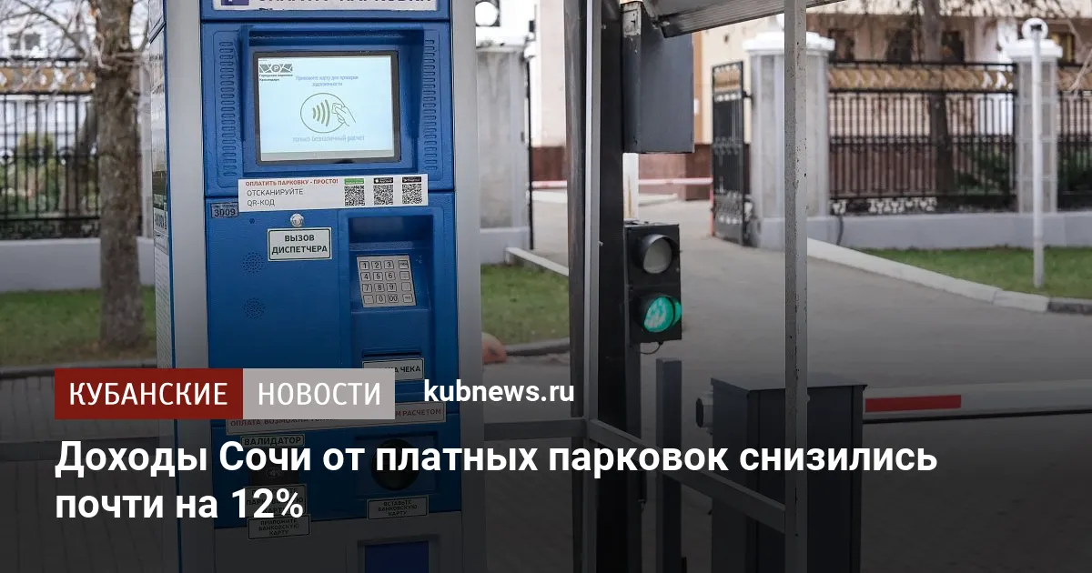 Доходы Сочи от платных парковок снизились почти на 12%