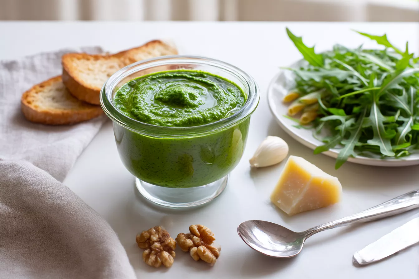 Зелёный соус из рукколы, который исчезает за 2 минуты — лучше классического песто!
