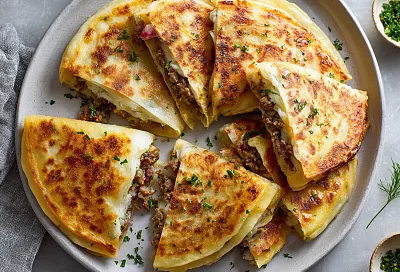 Лепёшки с мясом и картошкой из лаваша: сочные и очень вкусные