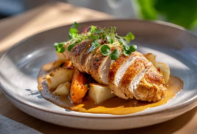 Куриное филе с капустой и морковью в насыщенном соусе: ресторанный вкус дома