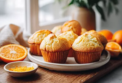 Апельсиновые кексы стали ярче и ароматнее: добавила свежий сок и цедру, и вкус цитруса раскрылся полностью