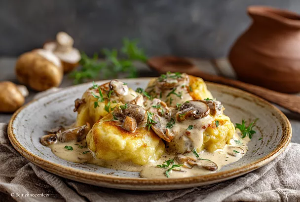 Колдуны по-белорусски с грибным соусом: сытное и ароматное блюдо