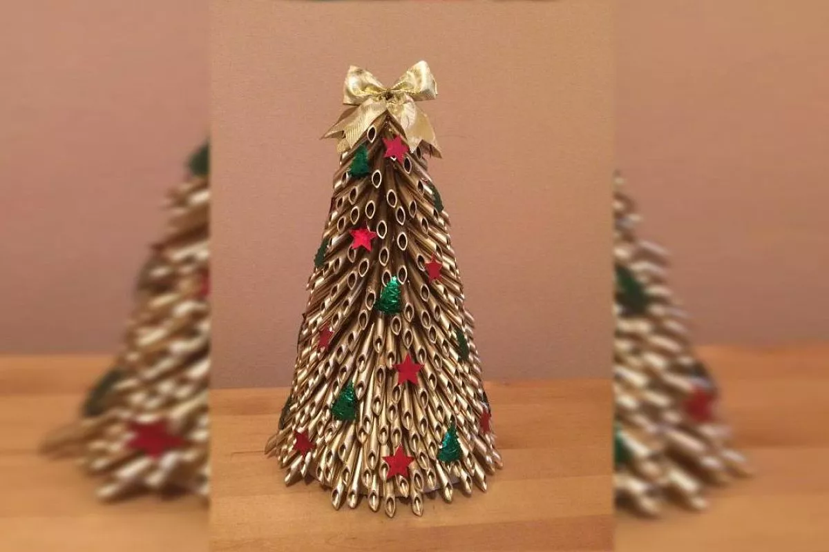 Елка из макарон