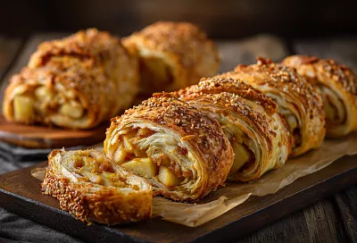 Слоистые вертуты с яблоками и тыквой: идеальное тесто и сочная начинка