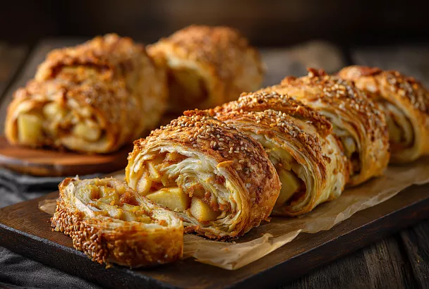 Слоистые вертуты с яблоками и тыквой: идеальное тесто и сочная начинка