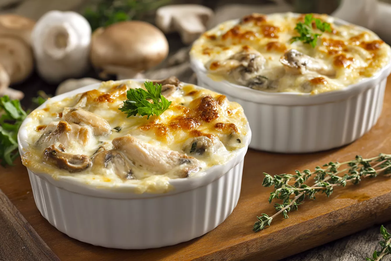 Сливочный жюльен с грибами и курицей: ресторанный вкус за 25 минут