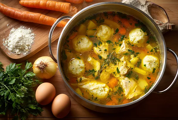 Грибной суп с клёцками за 30 минут: лёгкий и вкусный