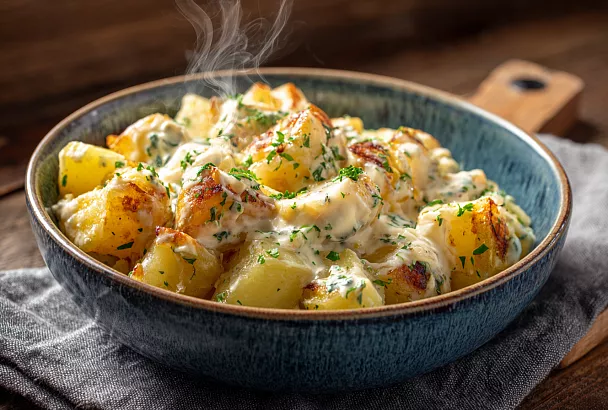 Шмагус — любимое блюдо мужа: картошка в луково-сметанном соусе, старинный немецкий рецепт