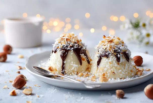 Десерт «Шапочки» за 15 минут без выпечки и желатина – тает во рту, как снежинка