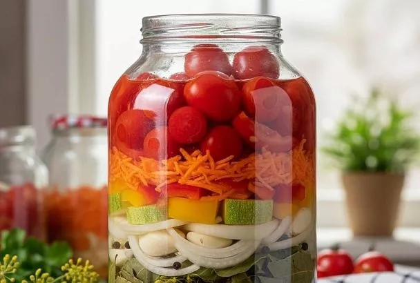 Кабачковое ассорти на зиму: ваш секрет быстрых закусок зимой в одной банке