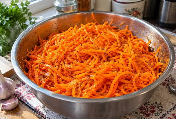 Морковь по-корейски любит не соус, не маринад, а этот способ: вкус яркий, а соломка сочная