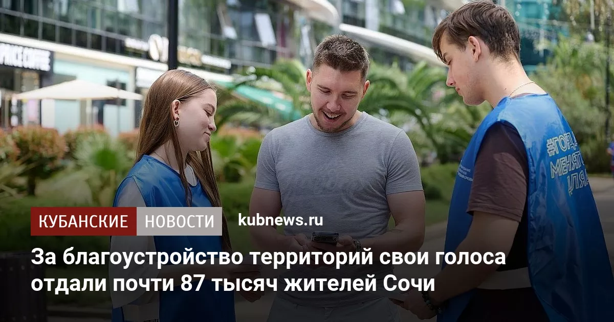 За благоустройство территорий свои голоса отдали почти 87 тысяч жителей Сочи