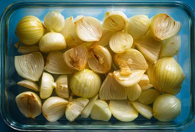 Запечённый лук с чесноком: гарнир, который удивит вкусом