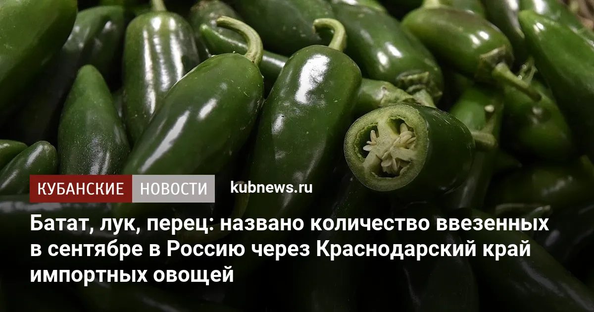 Батат, лук, перец: названо количество ввезенных в сентябре в Россию через Краснодарский край импортных овощей