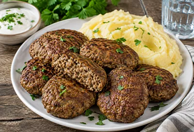 Рублю куриную печень ножом и добавляю обжаренные овощи: котлеты получаются особенно сочными