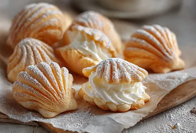 Старинное печенье «Ракушки» – хрустящее слоёное песочное тесто с нежнейшей белковой начинкой-суфле