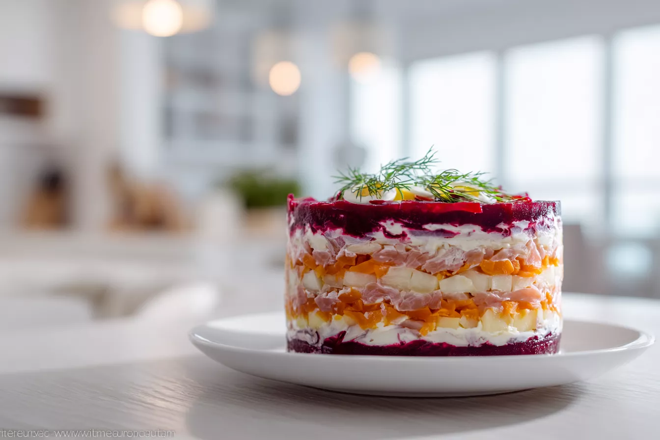 Селёдка под шубой с идеальными слоями: изменила один слой, и салат стал ещё вкуснее