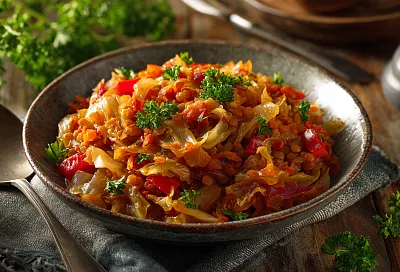 Тушёная капуста с чечевицей: полезно, вкусно и готовится за 30 минут