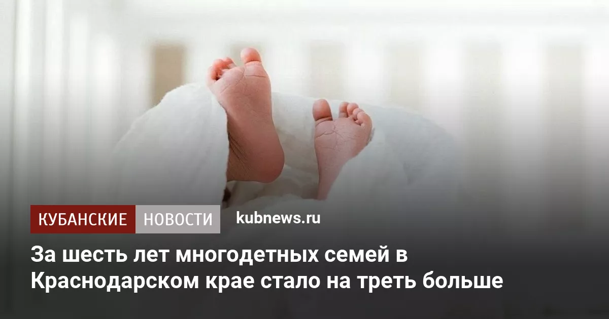 За шесть лет многодетных семей в Краснодарском крае стало на треть больше
