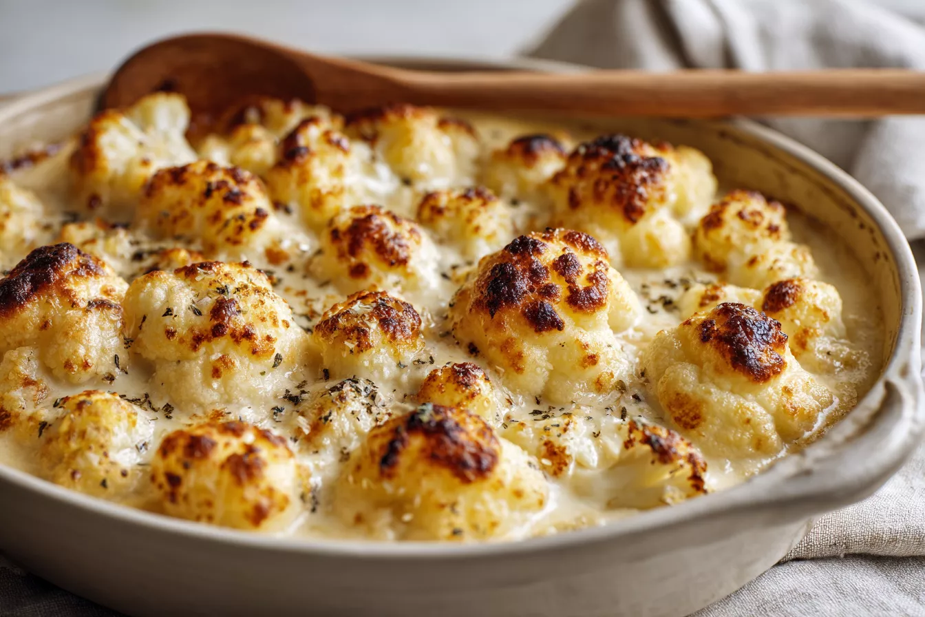 Цветная капуста под сливочно-сырным соусом: нежно 