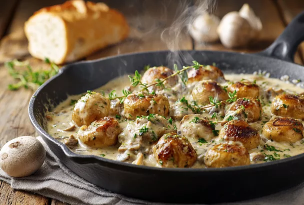 Сливочные шампиньоны за 15 минут: подлива, от которой не оторваться