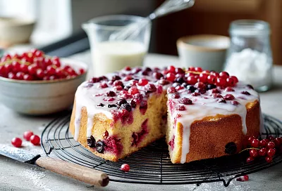 Пирог со смородиной и сметанной заливкой – сочный, ароматный, за 45 минут без миксера