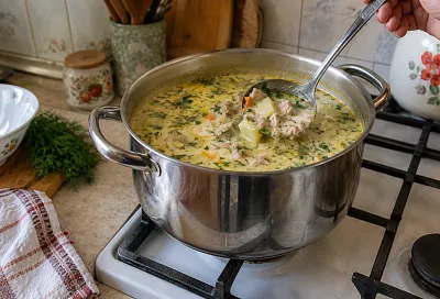 Сырный суп с курицей и грибами: нежный сливочный вкус без долгой варки