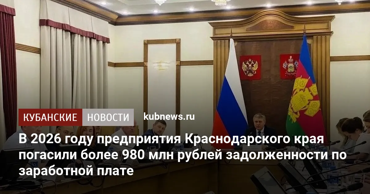 В 2026 году предприятия Краснодарского края погасили более 980 млн рублей задолженности по заработной плате