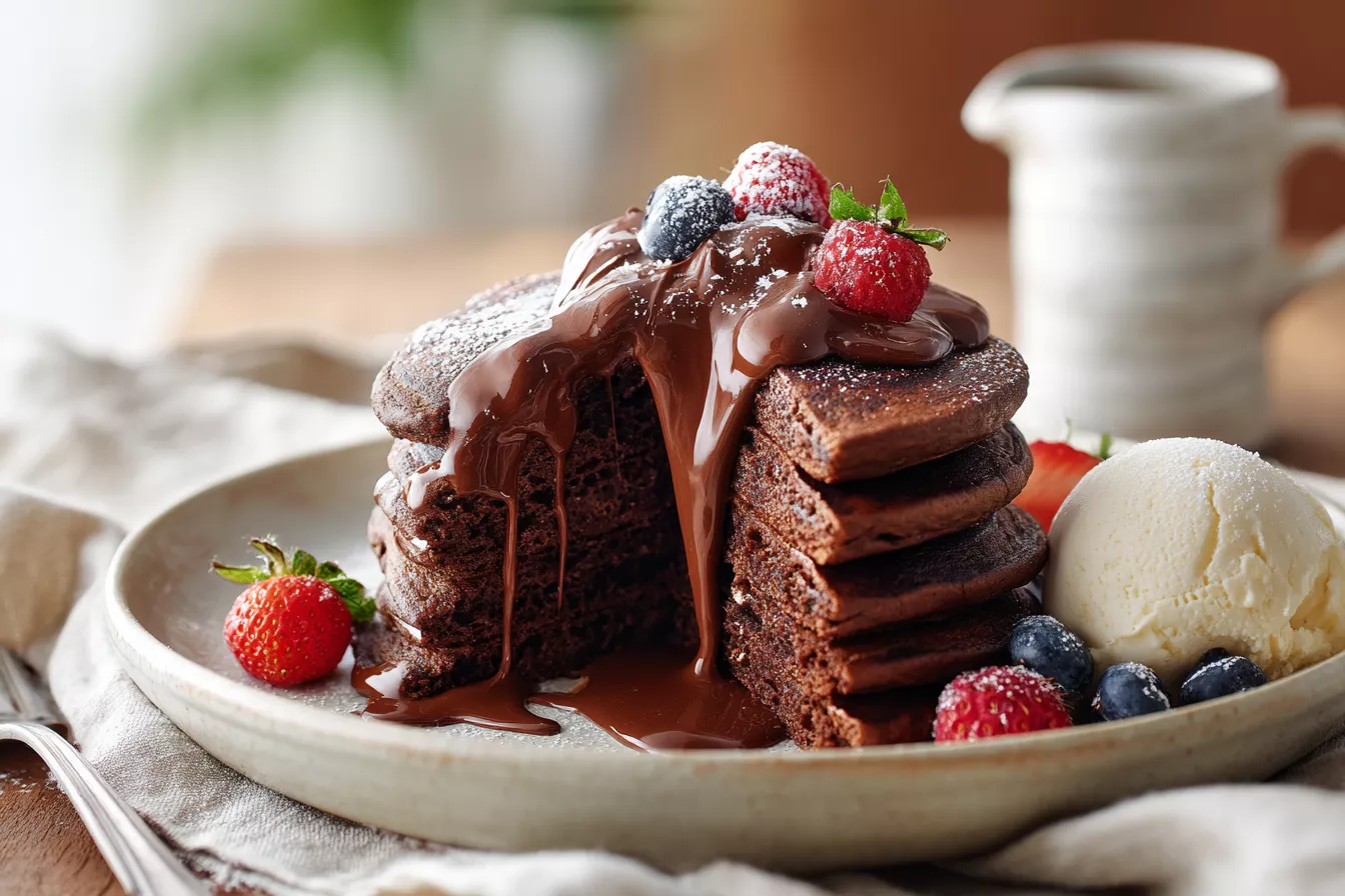 Шоколадные панкейки за 15 минут — бархатные и нежные как первый снег