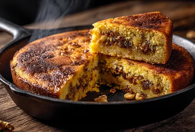 Нереально вкусный пирог на сковороде с финиками и орехами – как дорогой торт, а готовится за 40 минут без духовки